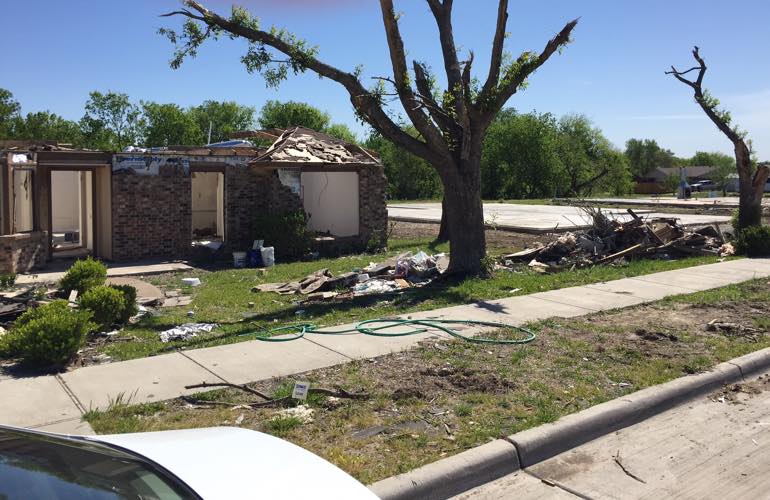 A home in Texas that was demolished by a tornado